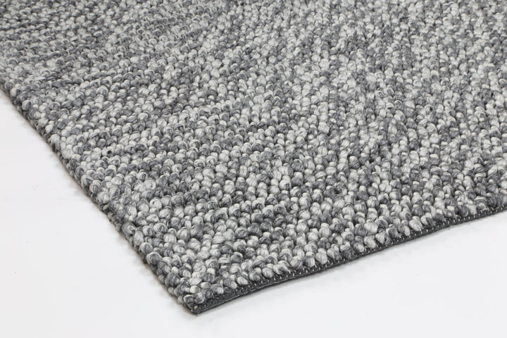 Nice Loopy Charcoal Wool Blend Rug