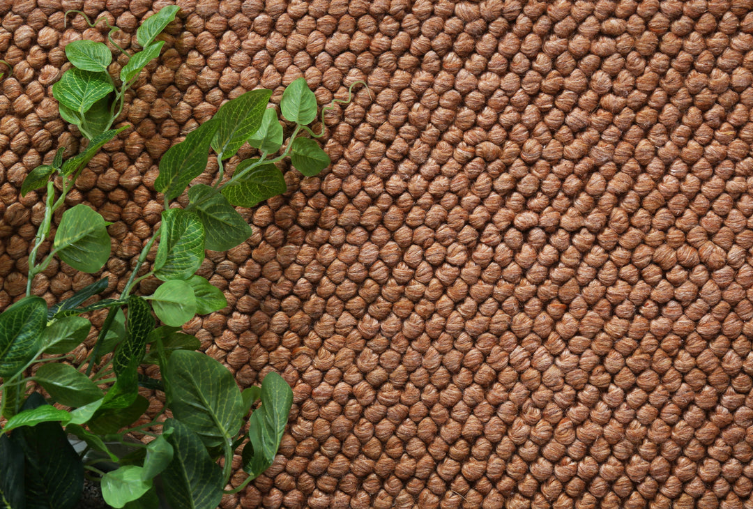 Nice Loopy Copper Wool Blend Rug
