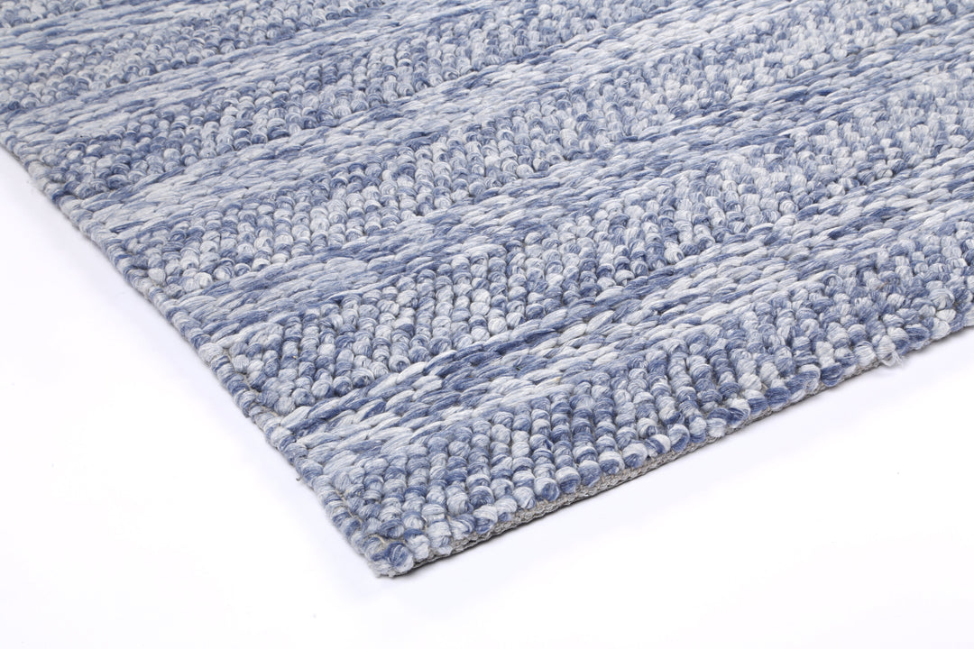 Nice Ringlets Blue Wool Blend Rug