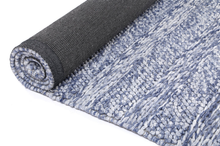 Nice Ringlets Blue Wool Blend Rug