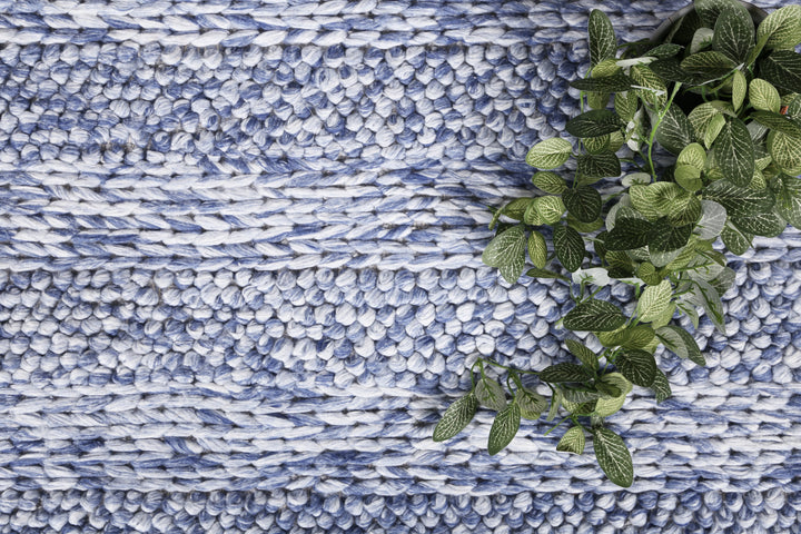 Nice Ringlets Blue Wool Blend Rug