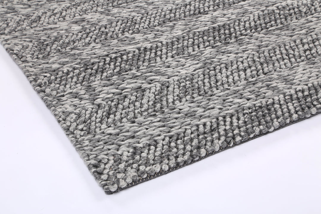 Nice Ringlets Charcoal Wool Blend Rug