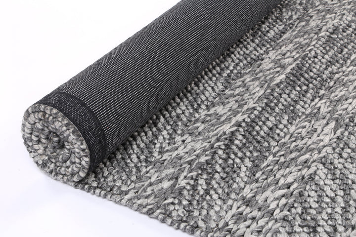 Nice Ringlets Charcoal Wool Blend Rug