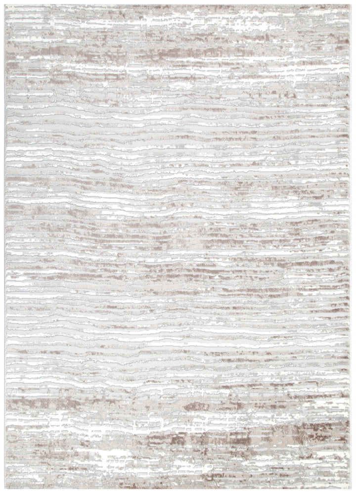 Capri Distressed Lines Grey Beige Rug