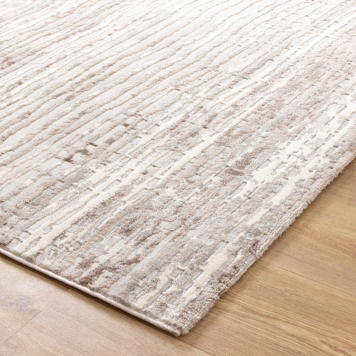 Capri Distressed Lines Grey Beige Rug