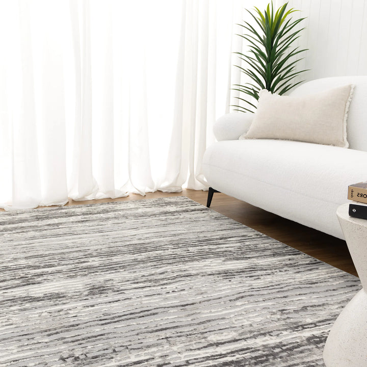 Capri Distressed Lines Grey Rug