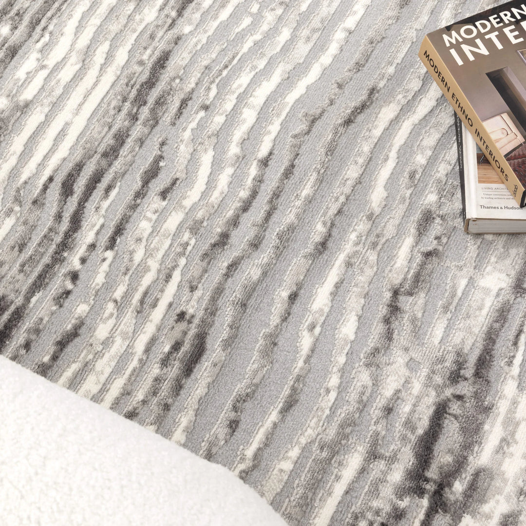 Capri Distressed Lines Grey Rug
