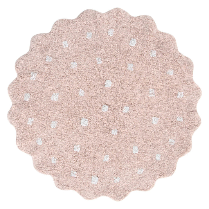 Paris Round Scalloped Kids Rug Blush Pink: New Arrival