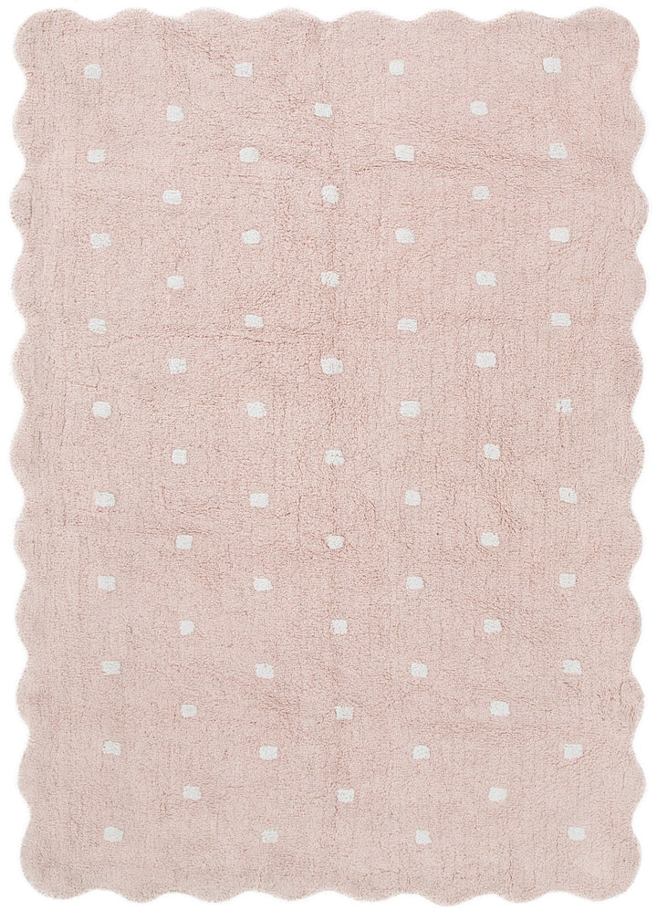 Paris Rectangle Scalloped Kids Rug Blush Pink: New Arrival