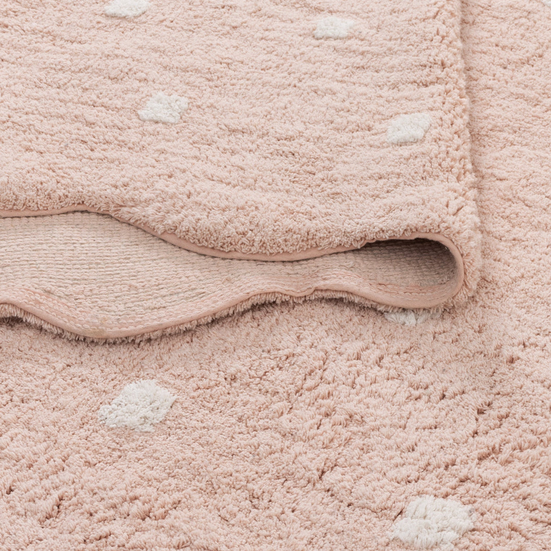 Paris Rectangle Scalloped Kids Rug Blush Pink: New Arrival