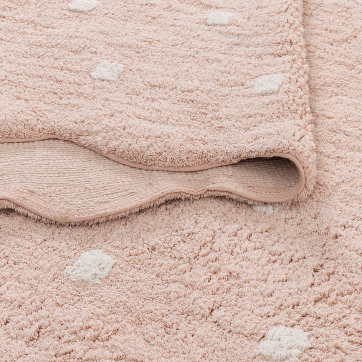 Paris Rectangle Scalloped Kids Rug Blush Pink: New Arrival