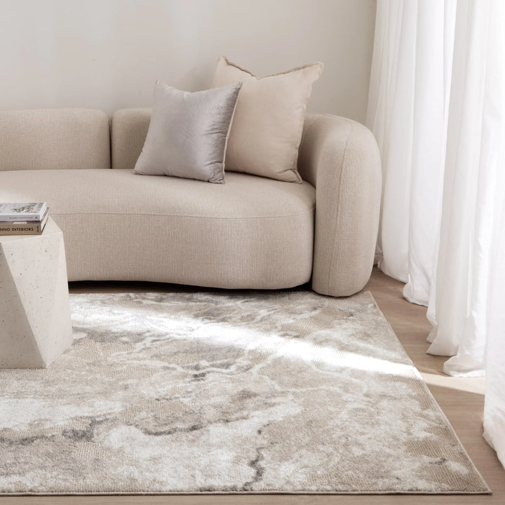 Edition Marble Abstract Grey Rug