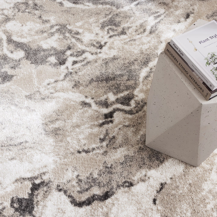 Edition Marble Abstract Grey Rug