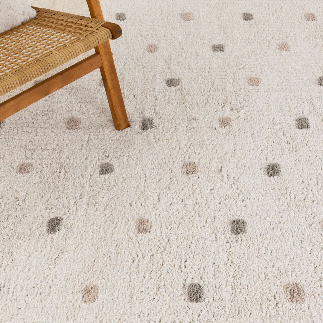 Paris Round Scalloped Kids Rug White &amp; Multi: New Arrival