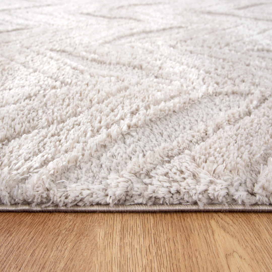 Alps Chevron Beige Shag Rug