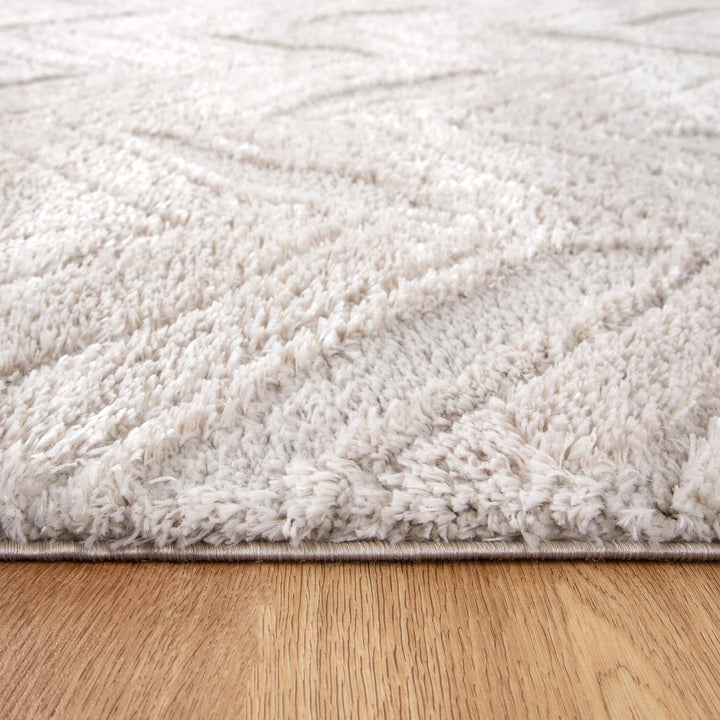 Alps Chevron Beige Shag Rug