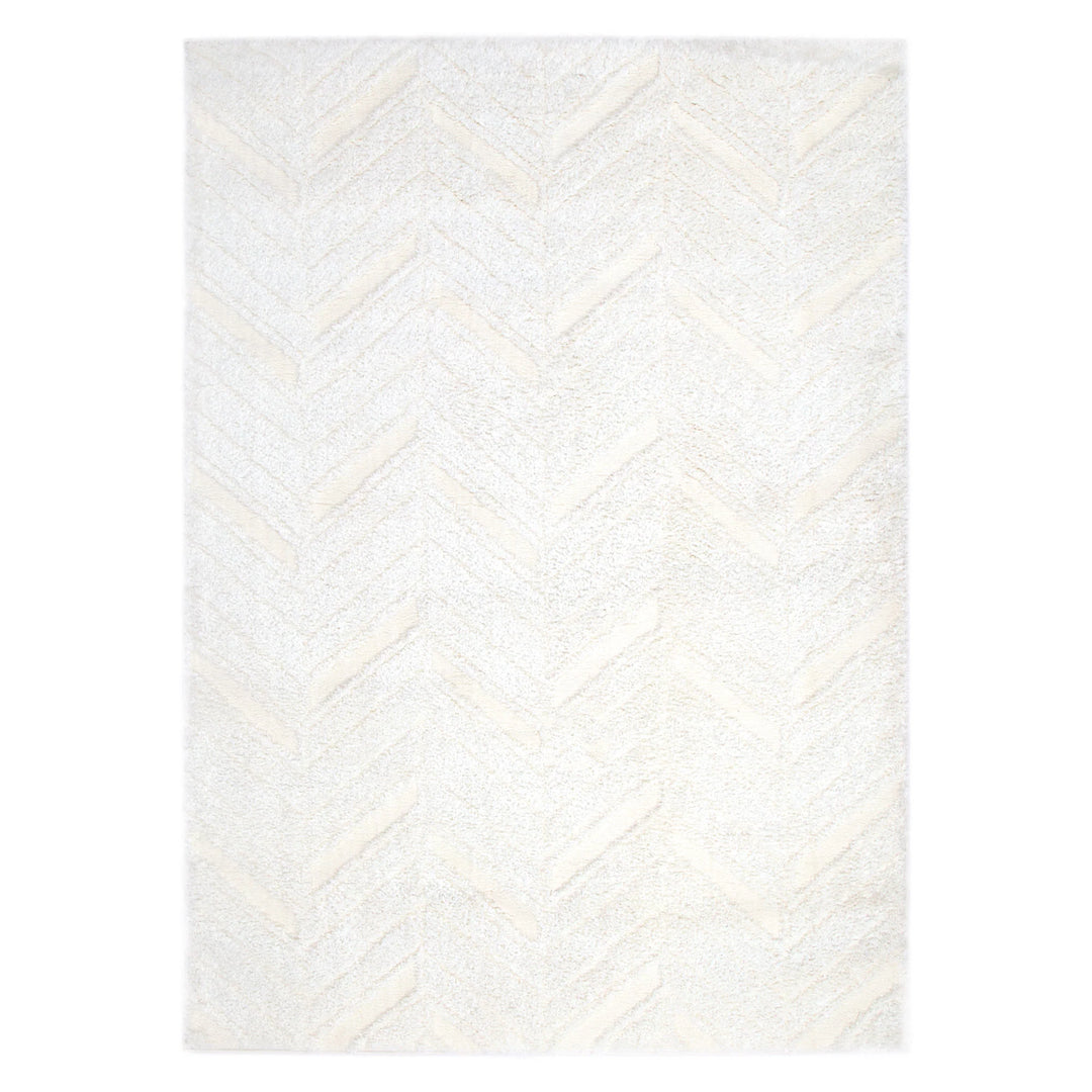 Alps Chevron Cream Shag Rug