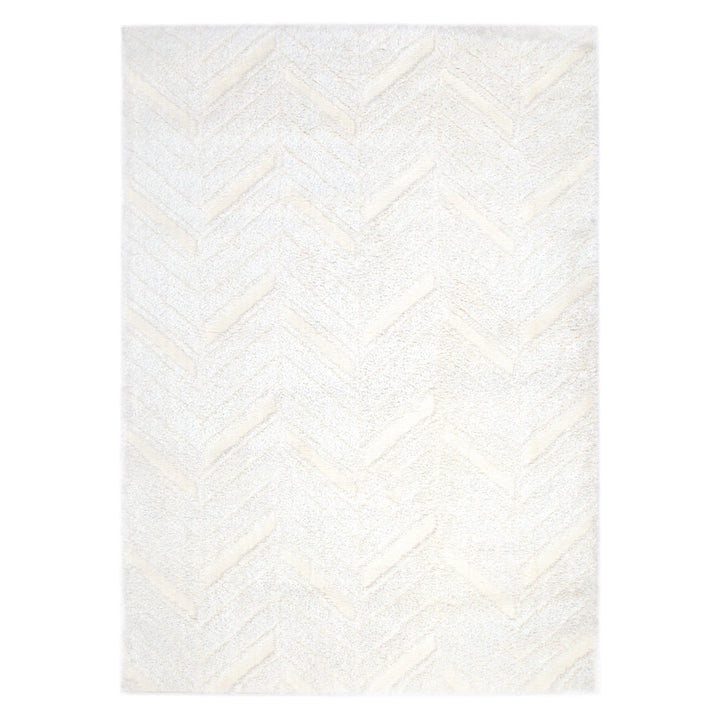 Alps Chevron Cream Shag Rug