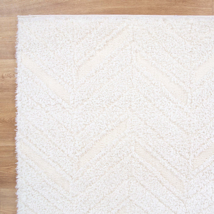 Alps Chevron Cream Shag Rug