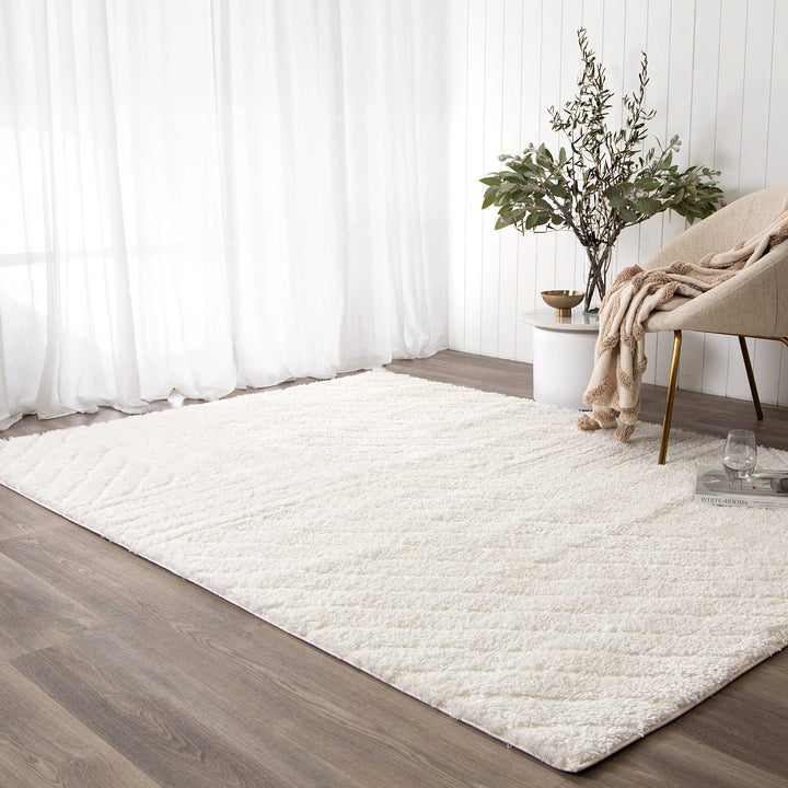 Alps Modern Cream Shag Rug