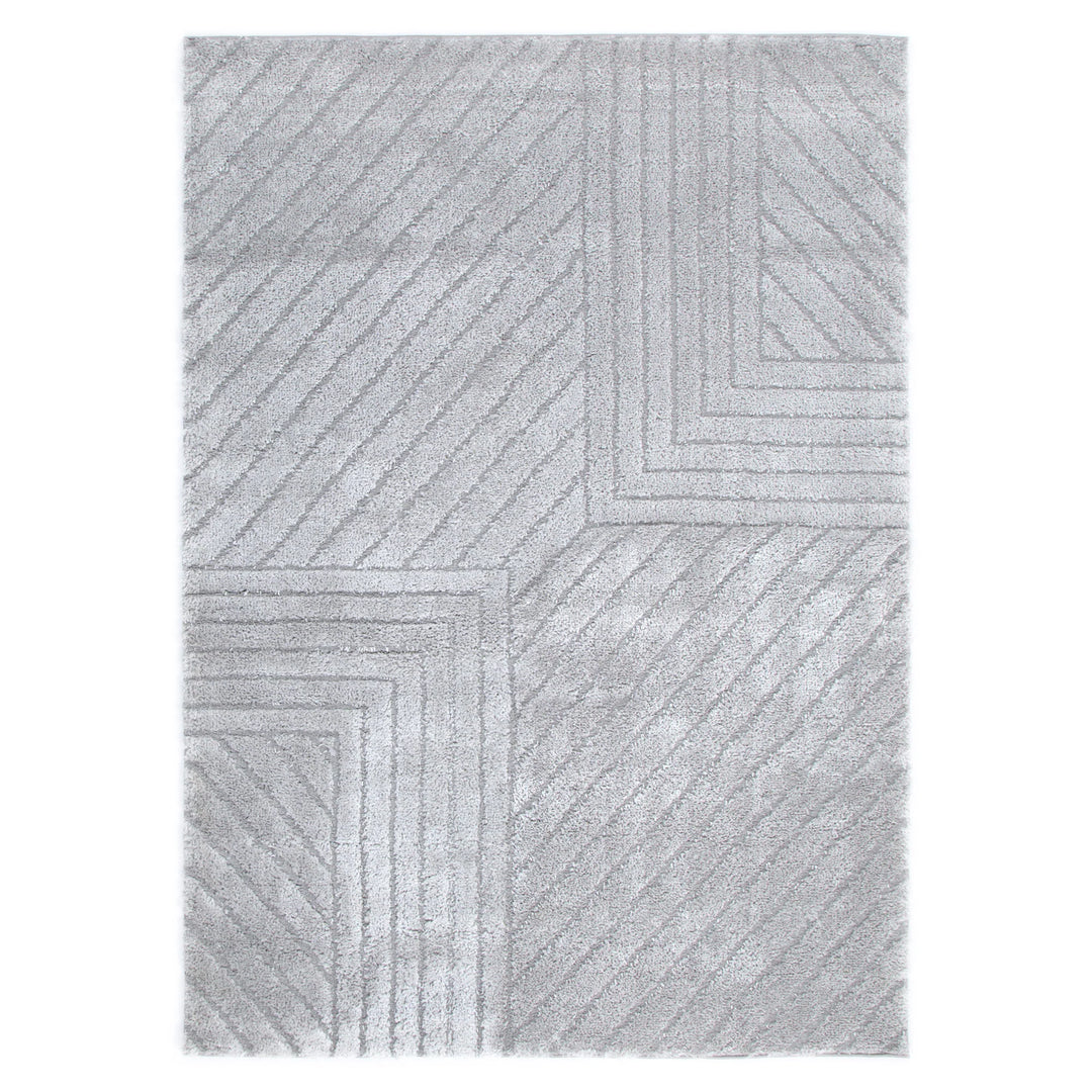 Alps Modern Silver Shag Rug