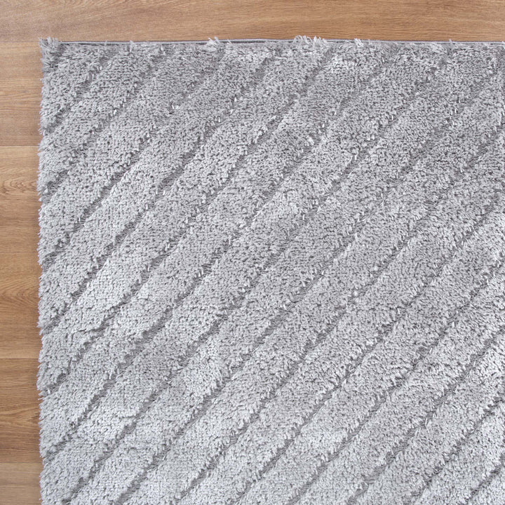 Alps Modern Silver Shag Rug