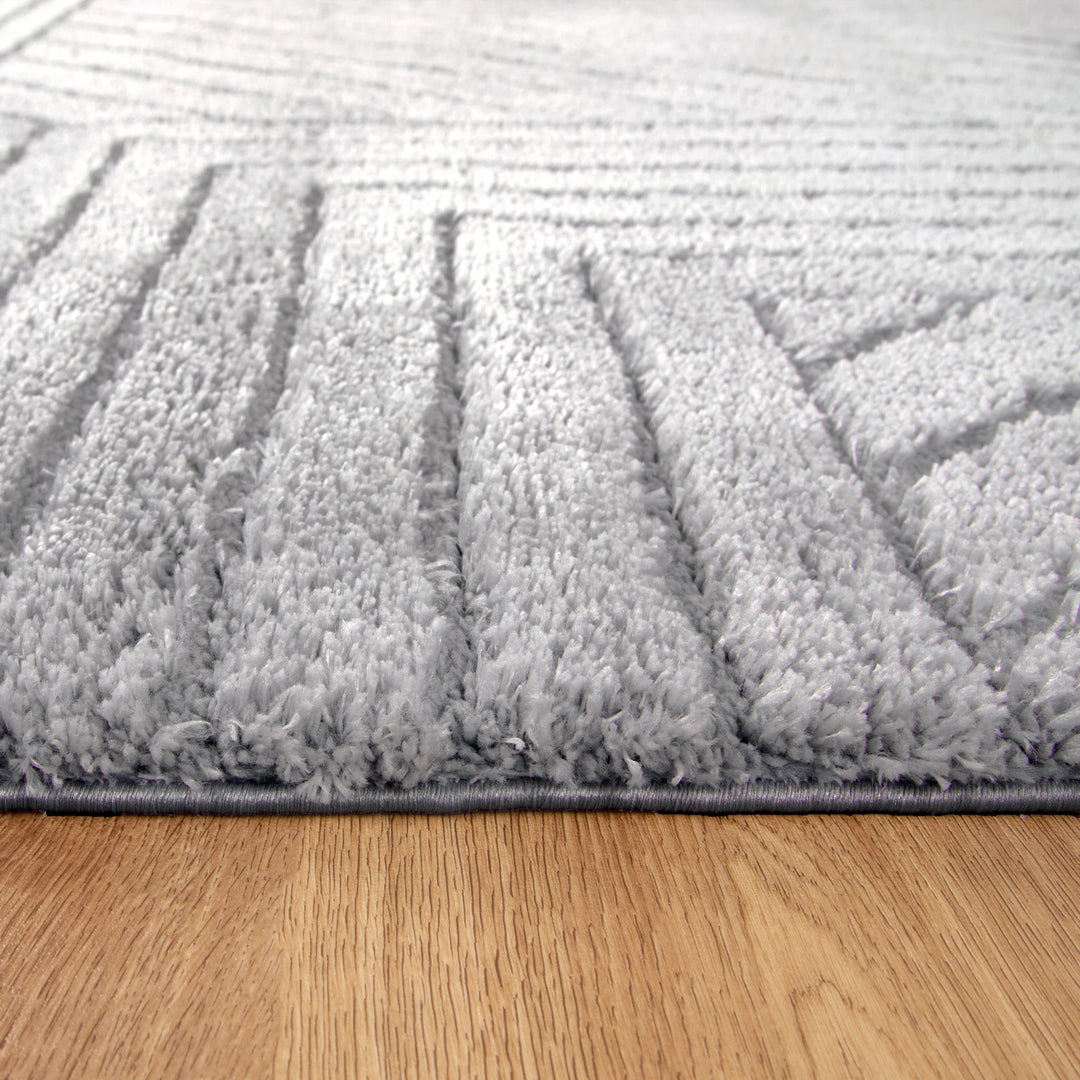 Alps Modern Silver Shag Rug