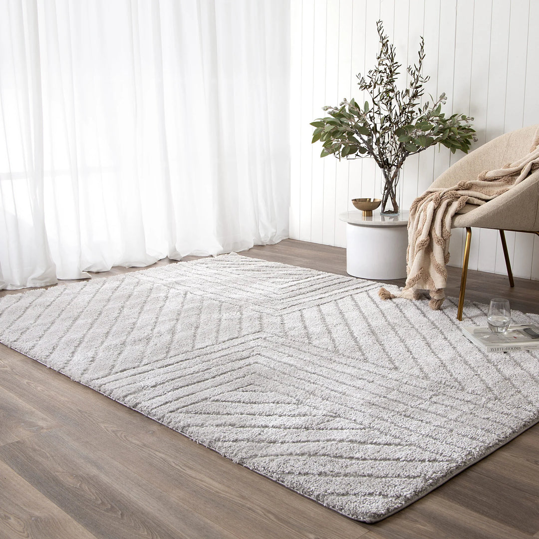 Alps Modern Silver Shag Rug