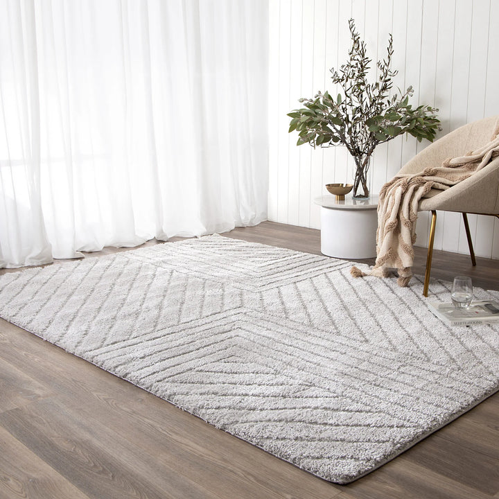 Alps Modern Silver Shag Rug