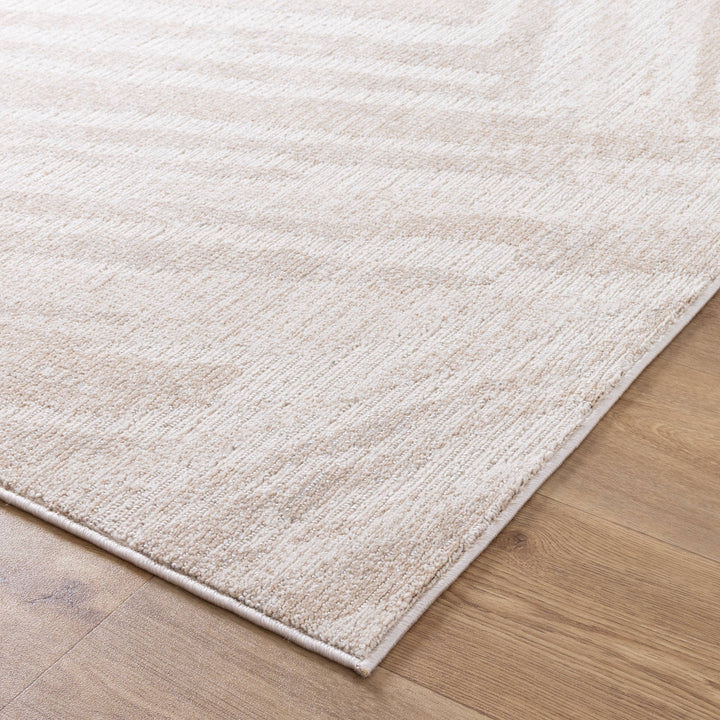 Yazd Geo Lines Beige Cream Rug - TOS1