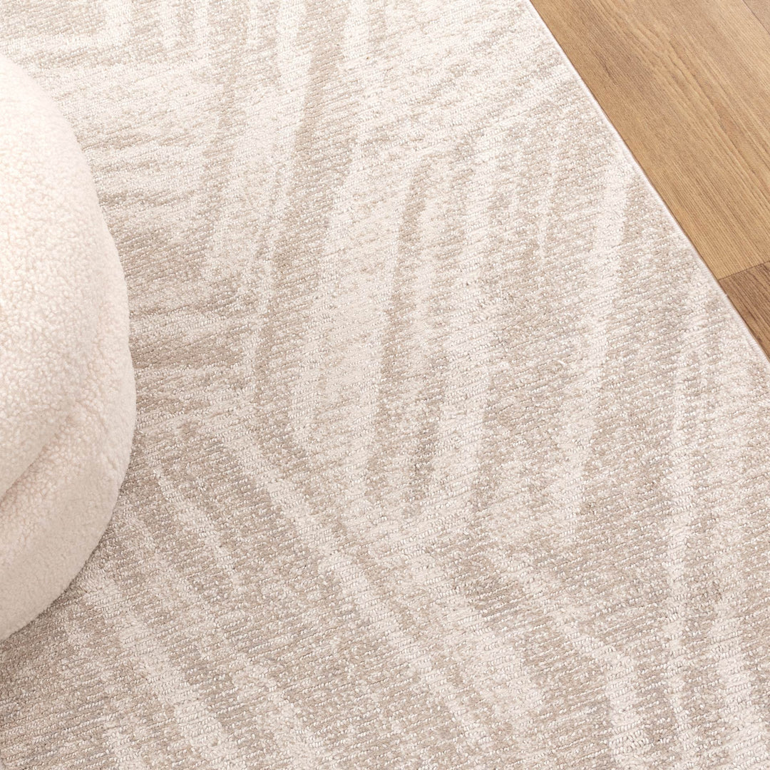 Yazd Geo Lines Beige Cream Rug - TOS1