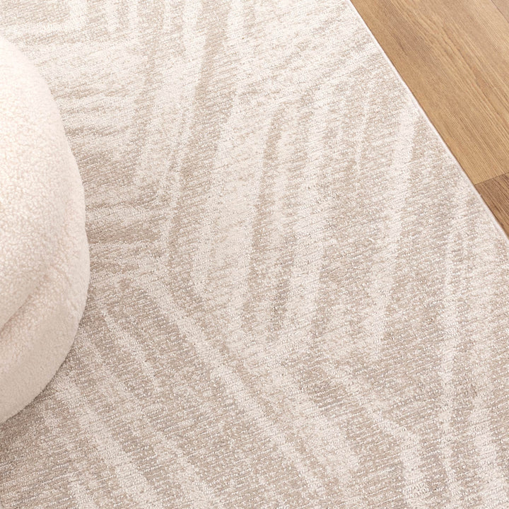 Yazd Geo Lines Beige Cream Rug - TOS1