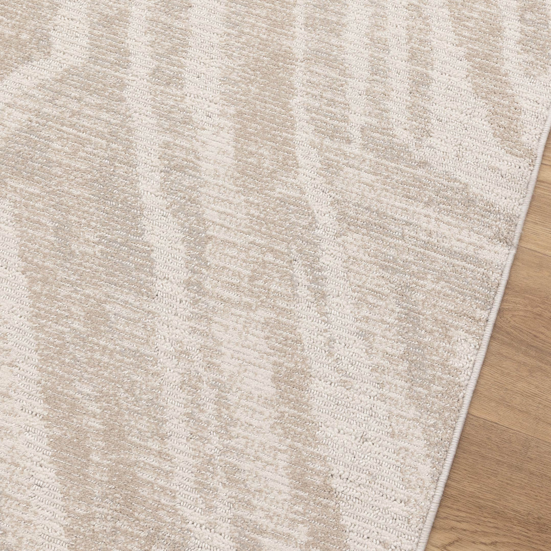 Yazd Geo Lines Beige Cream Rug - TOS1