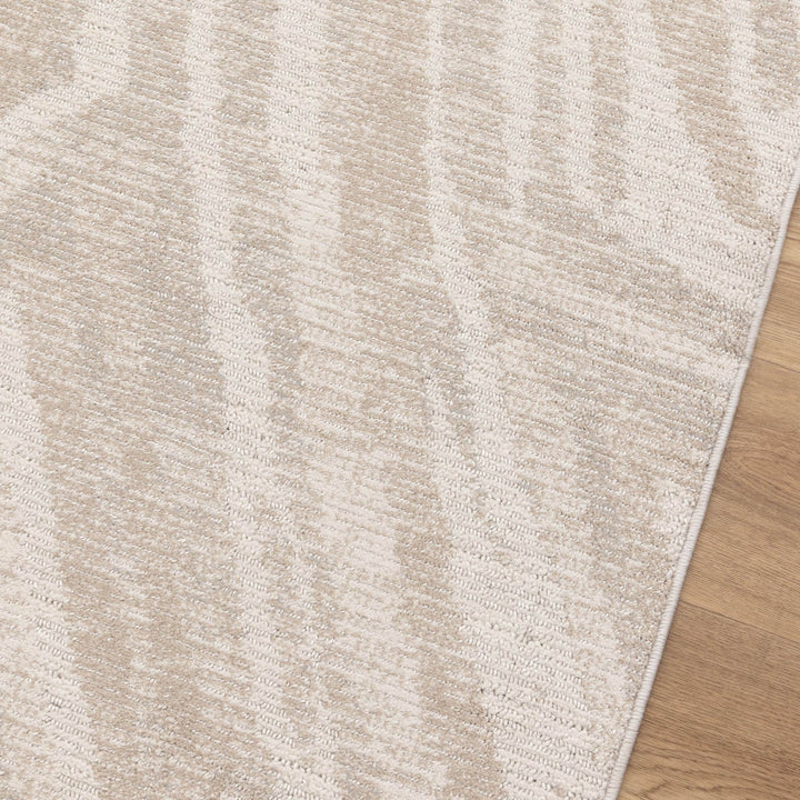 Yazd Geo Lines Beige Cream Rug - TOS1