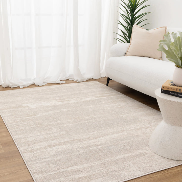 Yazd Watercolour Beige Cream Rug - TOS2