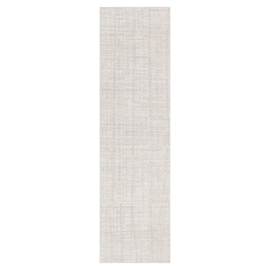 Yazd Distressed Lines Grey Beige Rug - TOS4