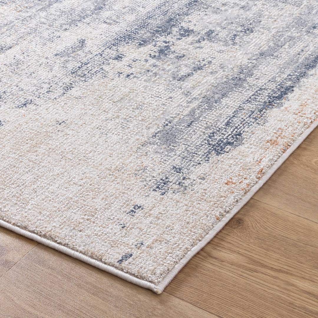 Yazd Distressed Splash Beige Blue Rug TOS5