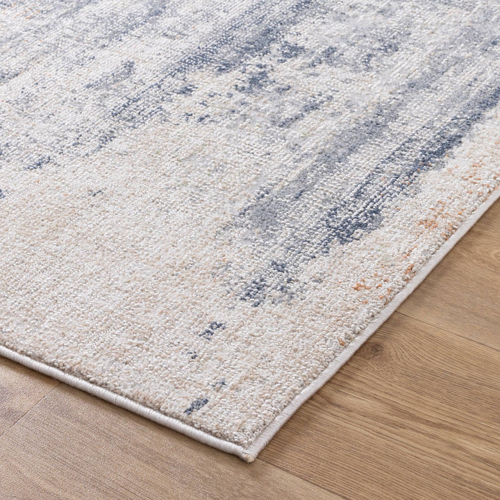 Yazd Distressed Splash Beige Blue Rug TOS5