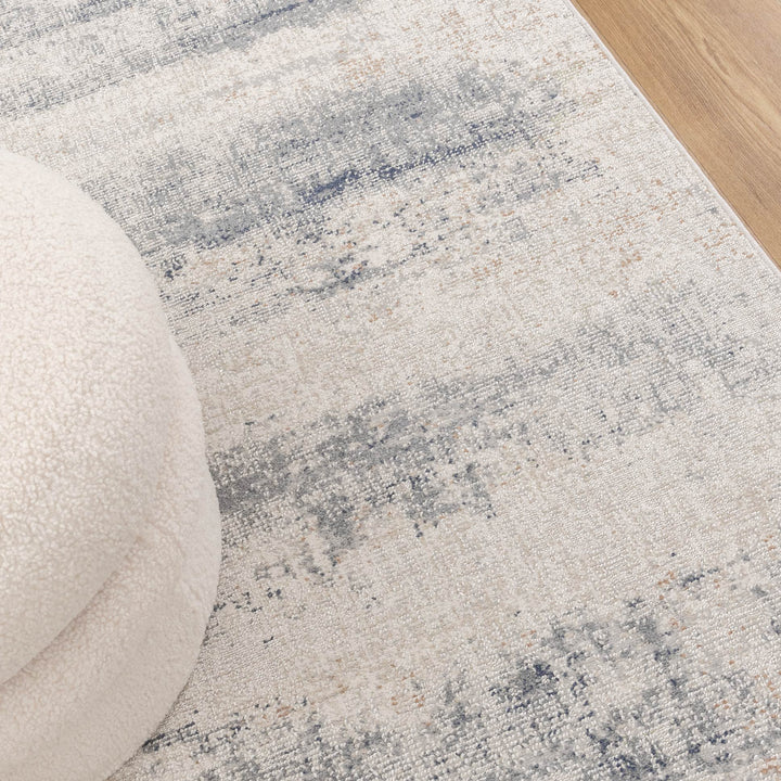 Yazd Distressed Splash Beige Blue Rug TOS5