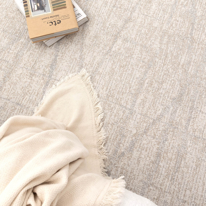 Yazd Lines Grey Beige Rug - TOS6