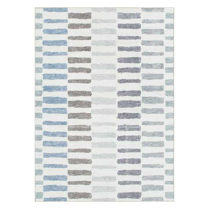 Vance Modern Stripes Machine Washable Rug
