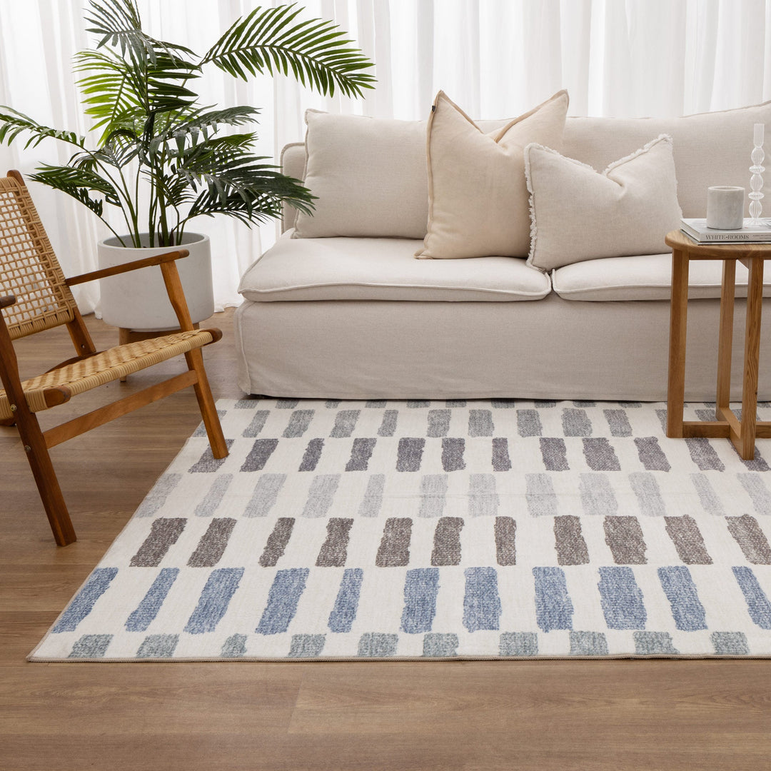 Vance Modern Stripes Machine Washable Rug