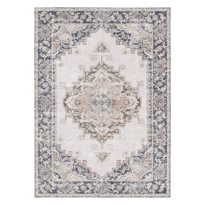 Vance Beige Grey Machine Washable Rug
