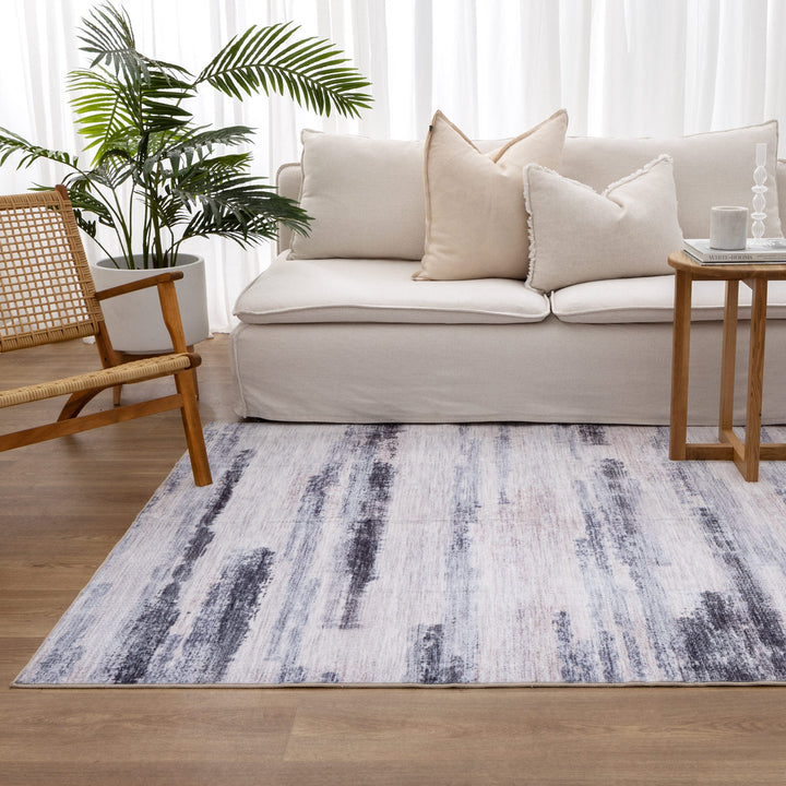 Vance Blue Multi Abstract Machine Washable Rug