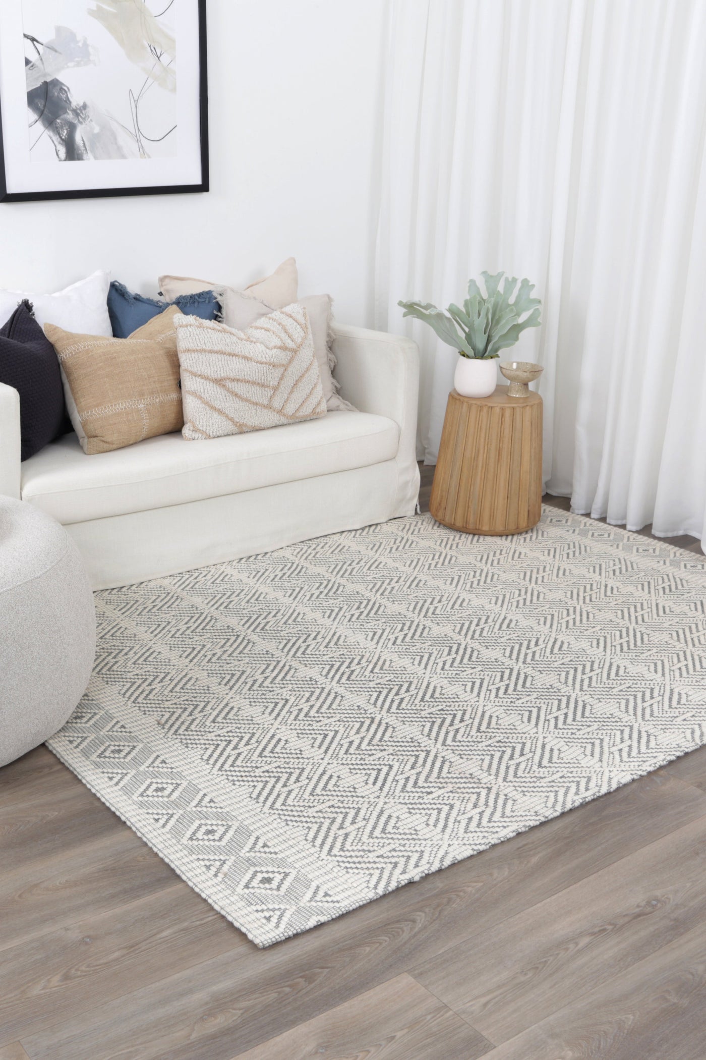 Coppola 04 Light Grey Wool Rug