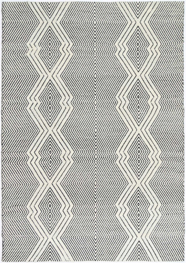 Hima Black & White Wool Blend Rug
