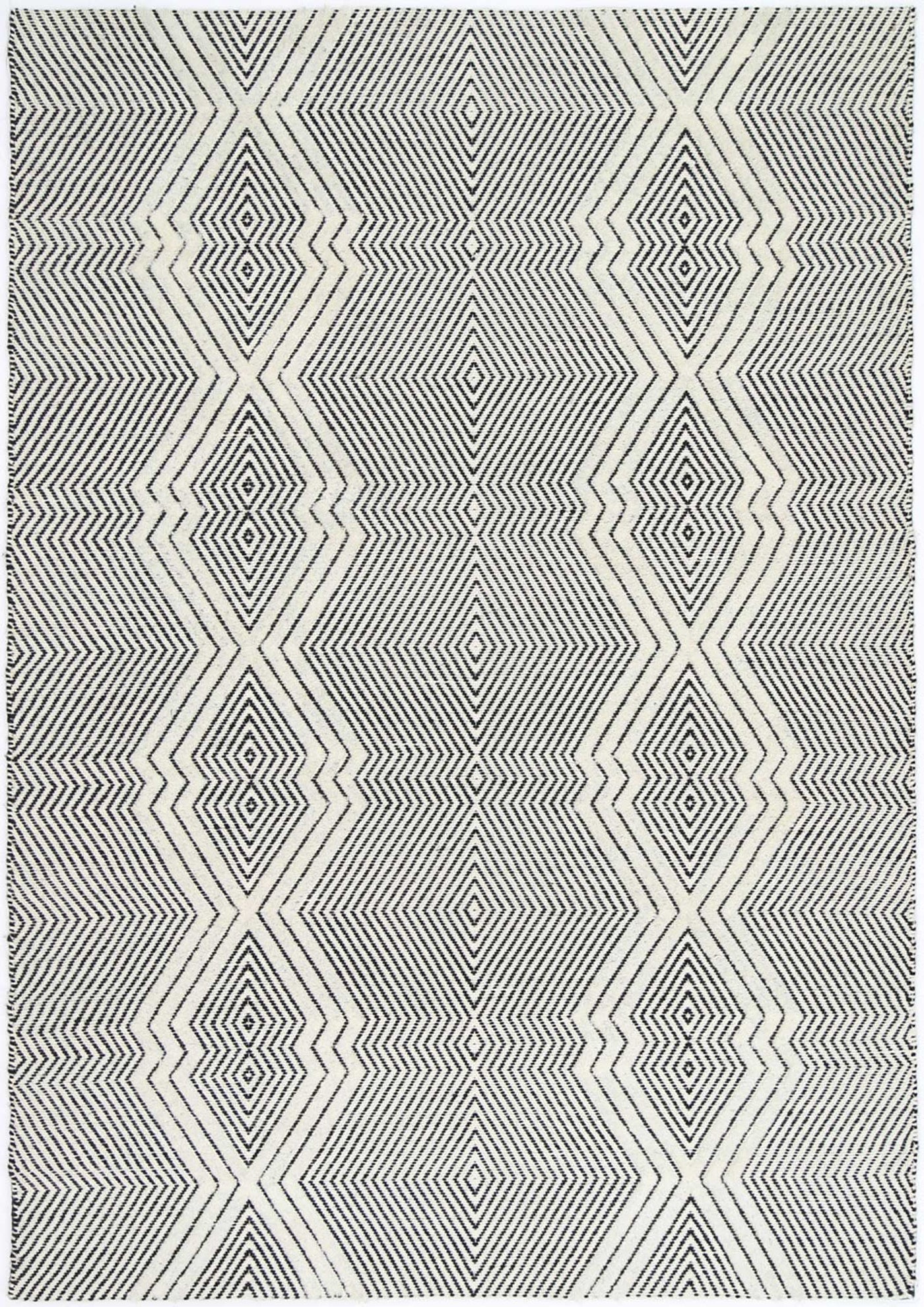 Hima Black & White Wool Blend Rug