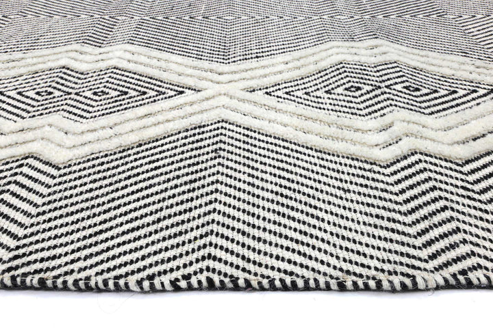 Hima Black & White Wool Blend Rug