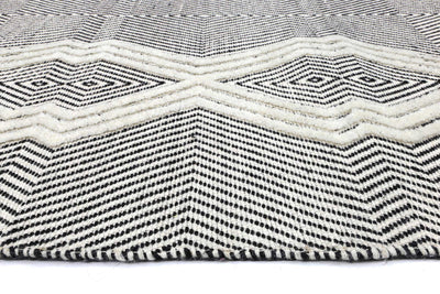 Hima Black & White Wool Blend Rug