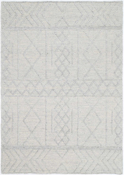 Hima Geometric Grey 1 Wool Blend Rug